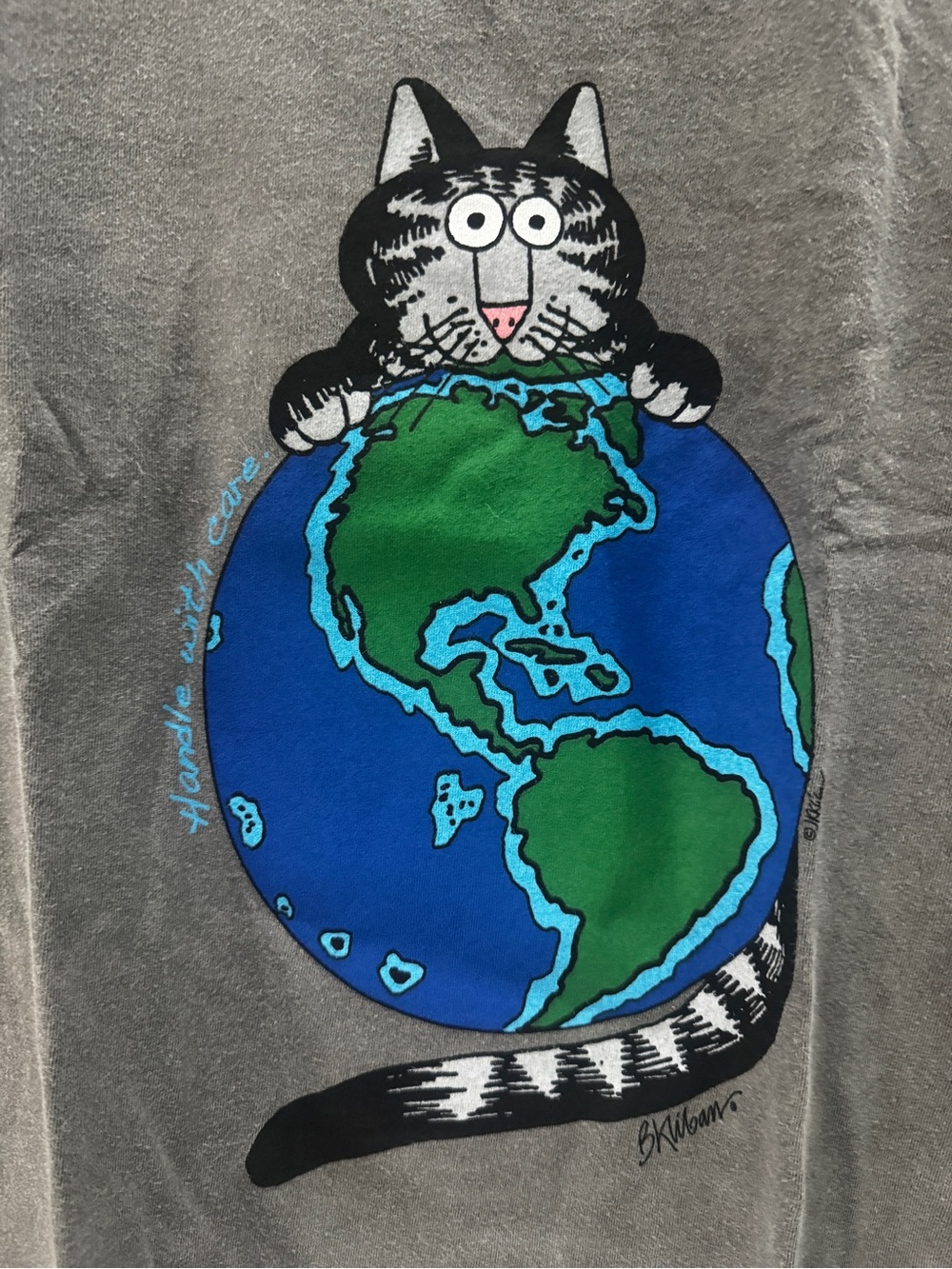 New NWT B. Kliban Crazy Shirts Hawaii Cat Earth Collectible T-Shirt XL - Picture 2 of 10